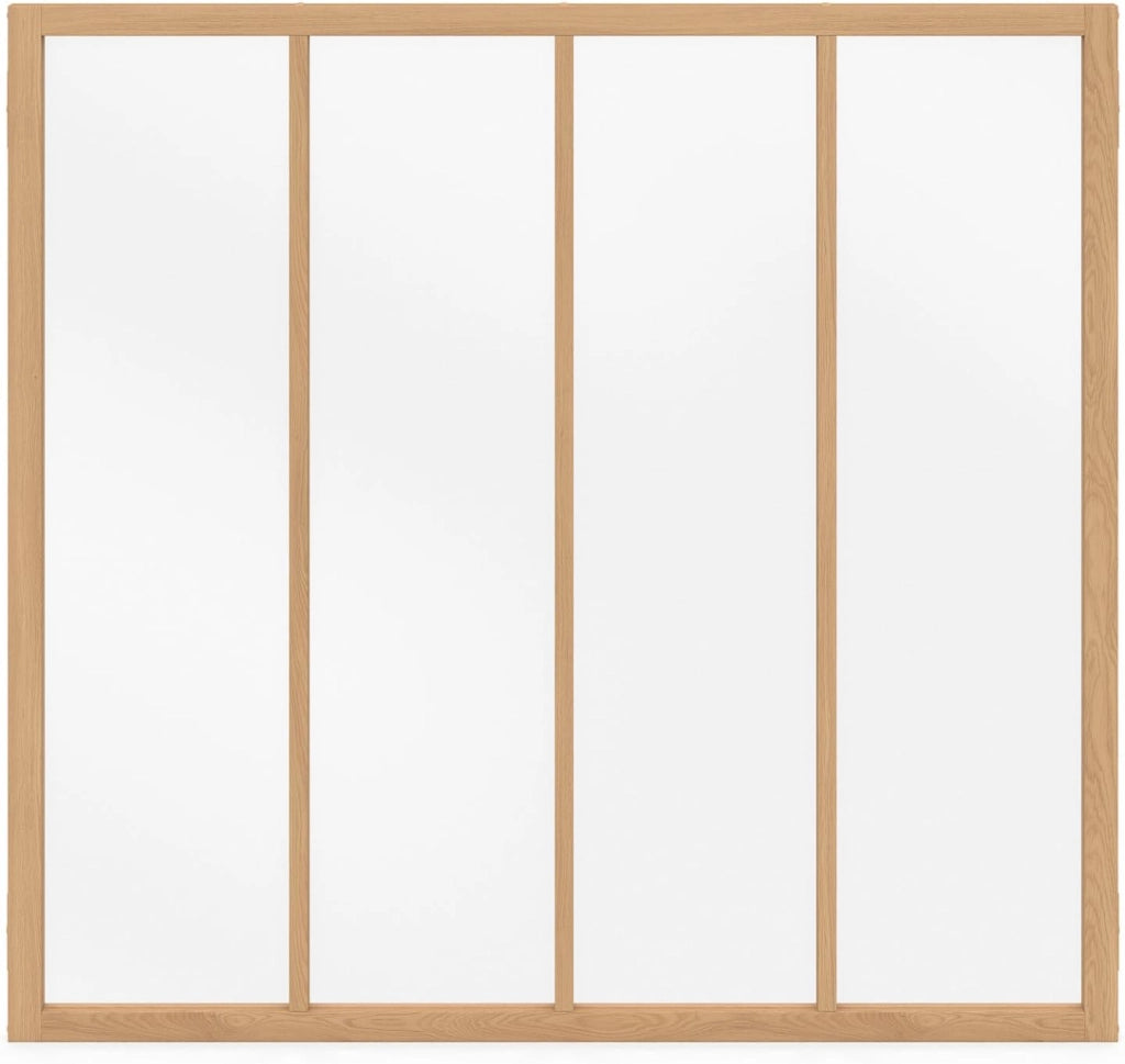 IDMarket - Legno e Vetro temperato Tetto in Vetro da Studio a 4 lastre L. 116 x H. 108 cm