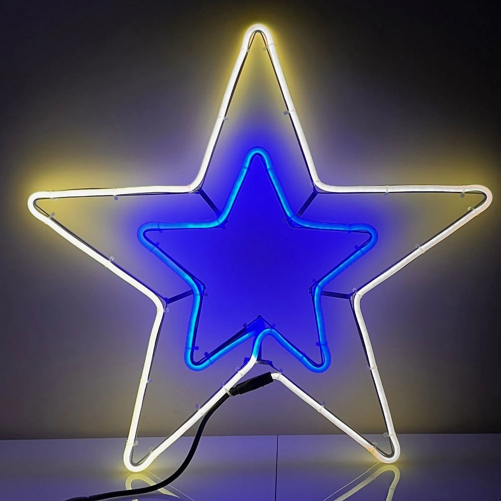 Stella luminosa luci natale Striscia LED flex per esterni interno luce Bianca naturale e Blu