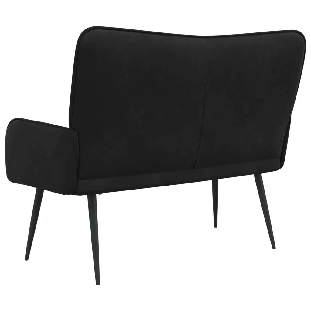 Sofa a Due Posti Nero 115 x 61 x 87 cm Velluto