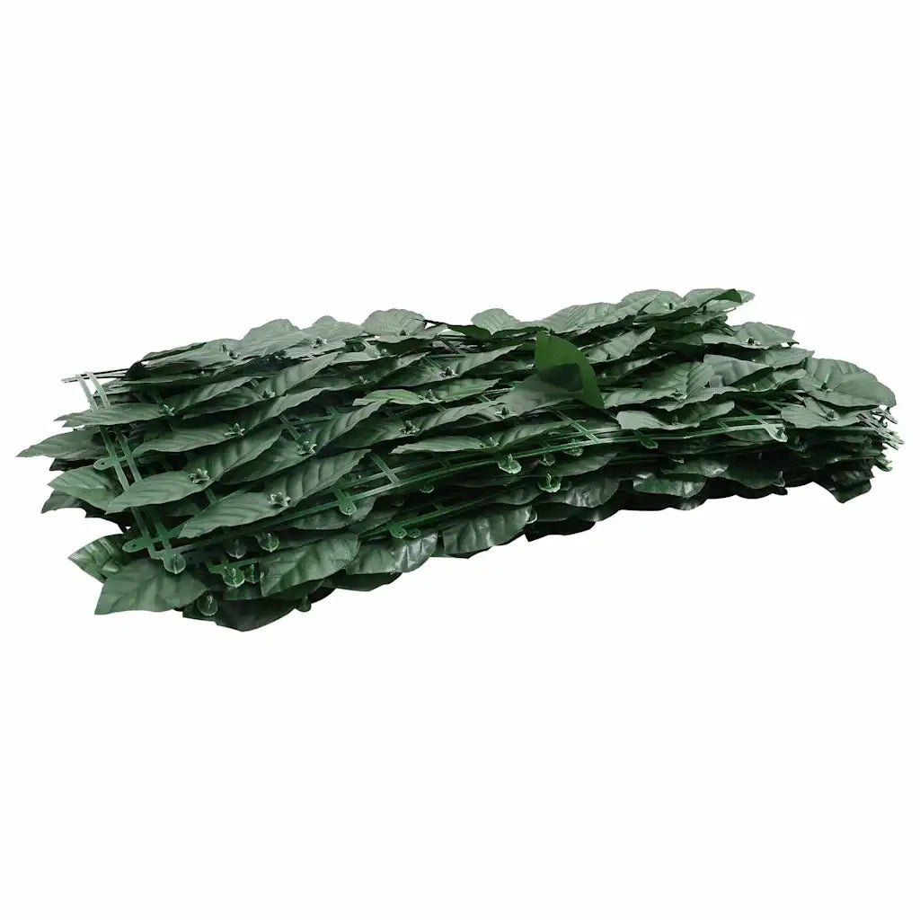 Paravento da Balcone-Pannello per balcone con Foglie Verde Scuro 300x75 cm