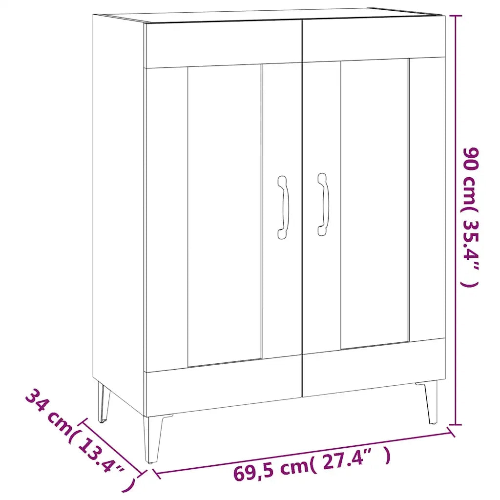 Credenza Bianca 69,5x34x90 cm in Legno Multistrato 812141