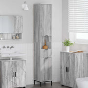 Mobile da Bagno con cassetto Grigio Sonoma 31,5 x 33 x 190 cm 883410