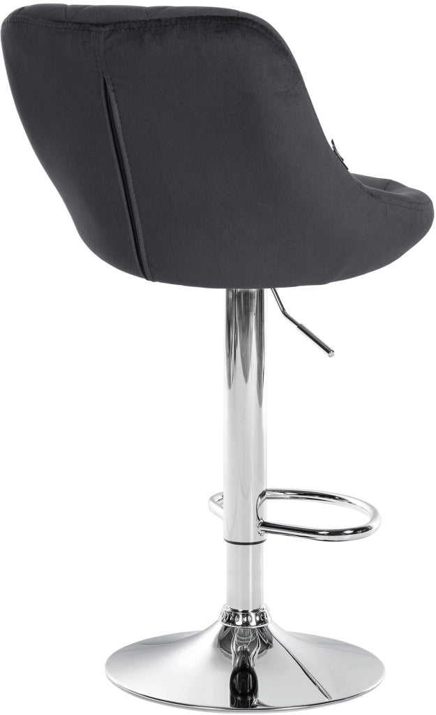 Sgabello da bar Lazio Velvet grigio scuro,cromo