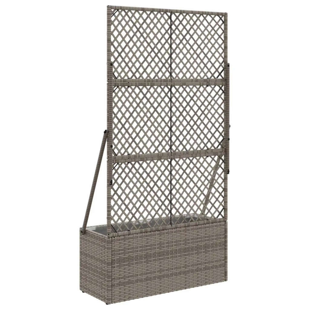 Vaso da Giardino con Trellis Grigio 70 x 30 x 135 cm polyrattan 42026883
