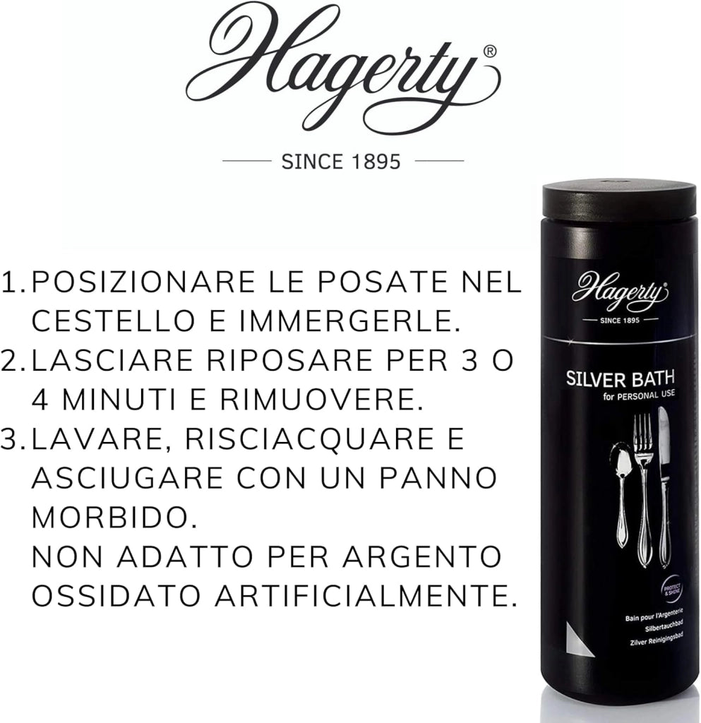 Silver Bath For Personal Use 580 ml Hagerty 2 Pezzi