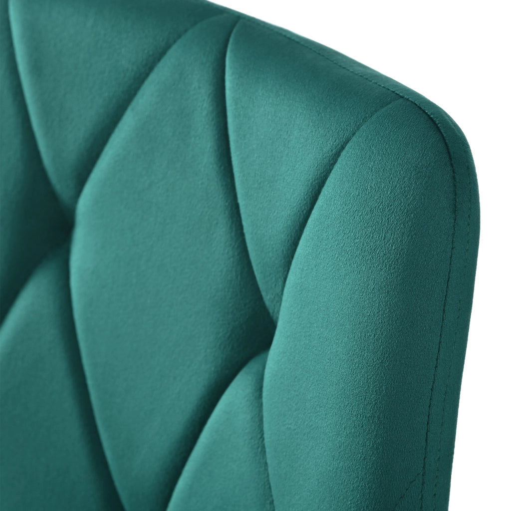 SEDIA DA PRANZO in velluto Verde scuro, struttura in metallo, Set da 4 pezzi
