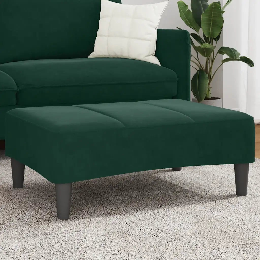 Poggiapiedi Verde Scuro 77x55x31 cm in Velluto 4007377