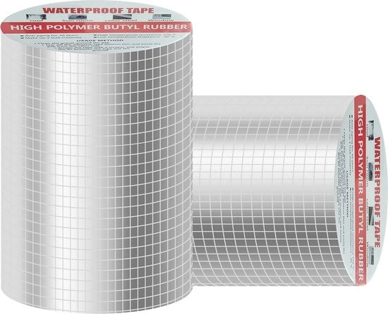 Tappetino di gomma butilico autoadesivo 5m x 15cm - Nastro impermeabile per riparazioni di coperture e superfici scrostate