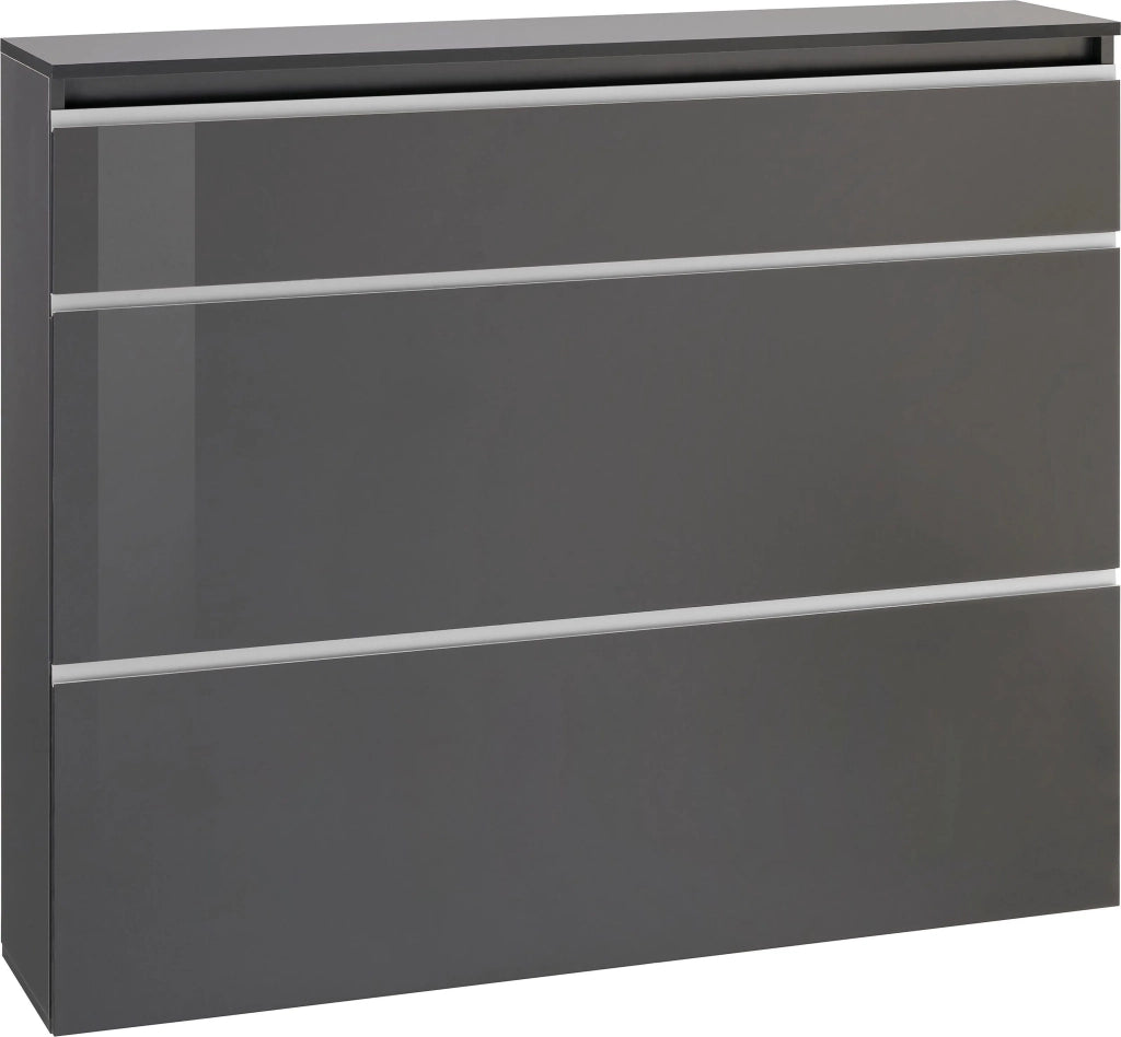 Scarpiera 3 ante L 120 x H 108 x P 26.5 cm 24 paia, grigio