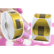 Trade Shop - Rotolo Cartine Unghie Rettangolare Allungamento Per Ricostruzione Nail Art 500pz -