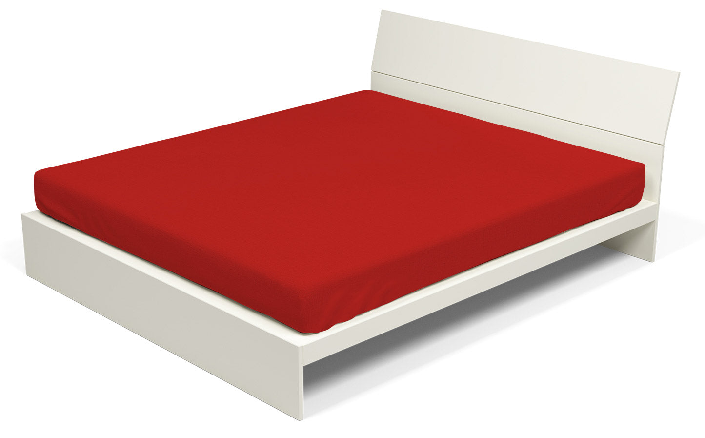 Lenzuolo Sotto con Angoli ed Elastico Tinta Unita Rosso Matrimoniale