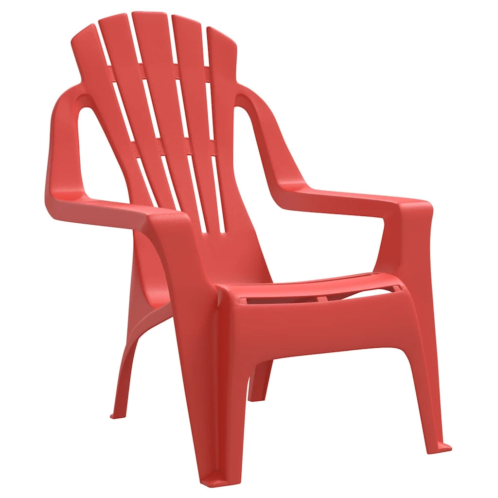 Sedie Giardino 2 pz | Sedie da Esterno Bambini Rosse 37x34x44cm PP Aspetto in Legno