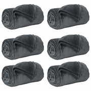 Coperte da Pile 6 pz Grigio scuro 220 x 240 cm Panno