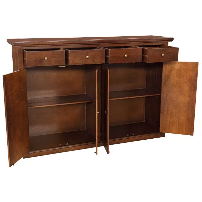 Madia credenza legno 4 porte 4 cassetti arte povera bassano 160x40x110 - Mobili 2G