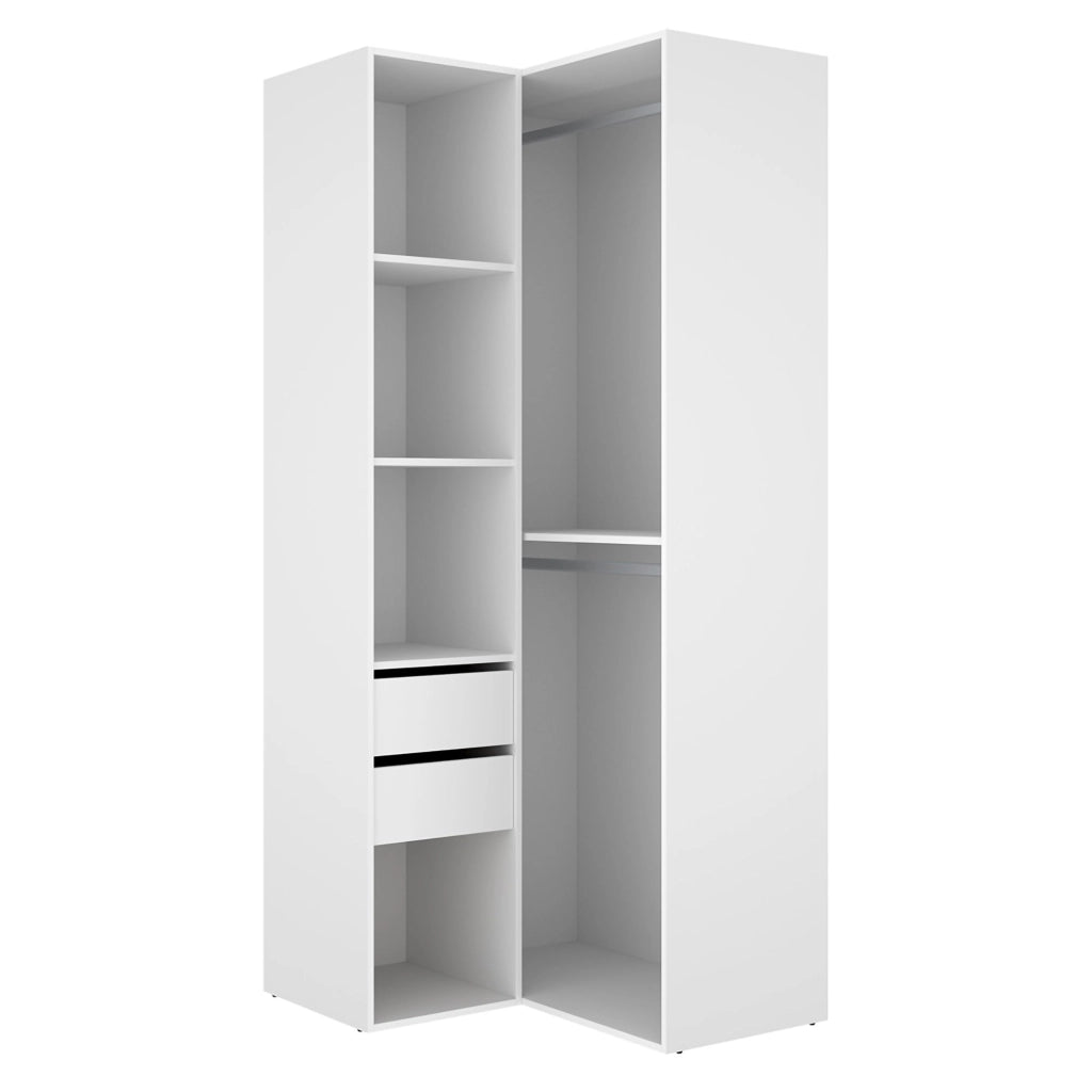 Armadio Camera da Letto Labuco, Guardaroba Grande Modulabile, 105x205h cm Bianco