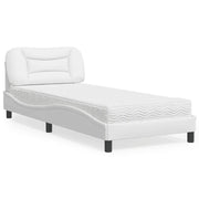 Letto con Materasso-Struttura Letto con Materasso Hvar Bianco 80x200 cm in Similpelle