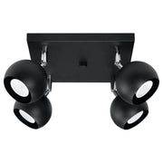 Lampada LED Bittersweet Shimmer Oculare a 4 luci in acciaio nero 25x25x16 cm