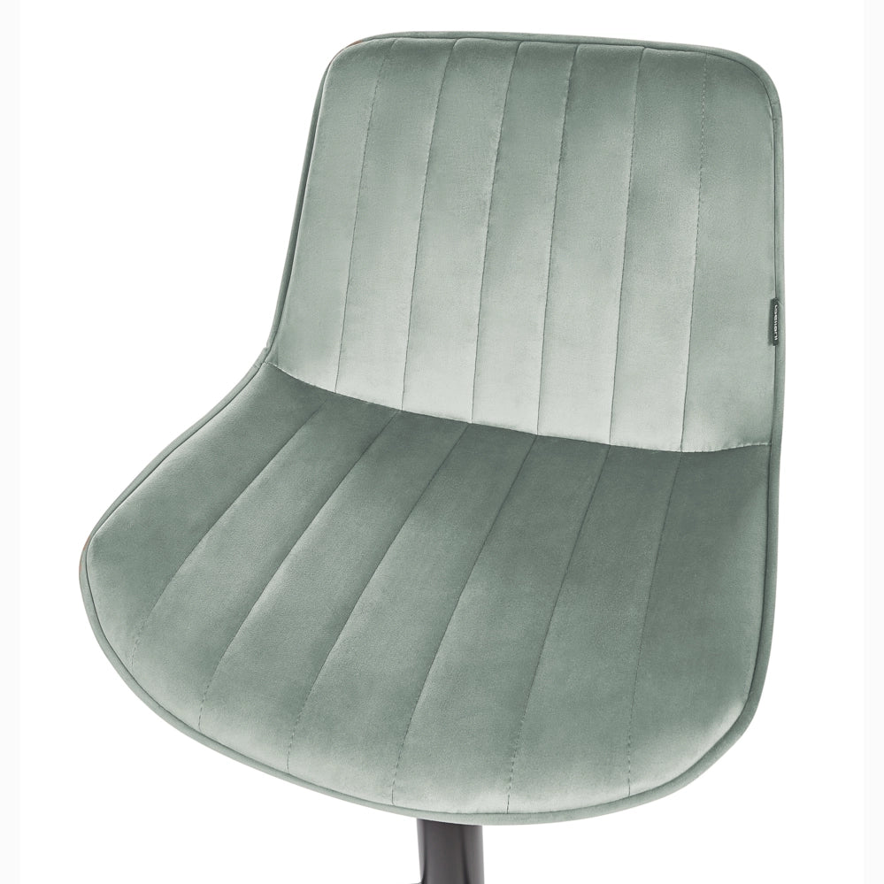 Set di 2 sedie da bar in velluto verde menta gambe in acciaio nero senza braccioli set da pranzo salotto soggiorno moderno