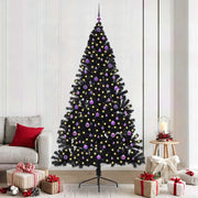 Albero di Natale artificiale con luci integrate Nero 240 cm PVC 3397173