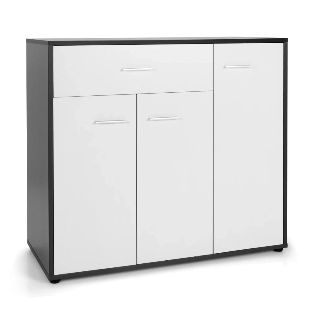 Credenza con ripiano regolabile 88 x 40 x 80 cm capiente design moderno in legno ingegnerizzato bianco e nero 20_0020153