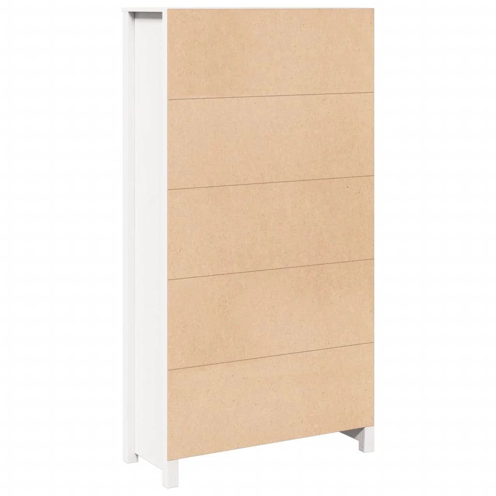 Buffet credenza cassettiera armadio mobile contenitore organizer cucina soggiorno salotto alto 80 x 35 x 154 cm legno massello di pino bianco 02_0032770