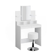 Vicco Tavolo da toeletta Bianco 80 cm con sgabello