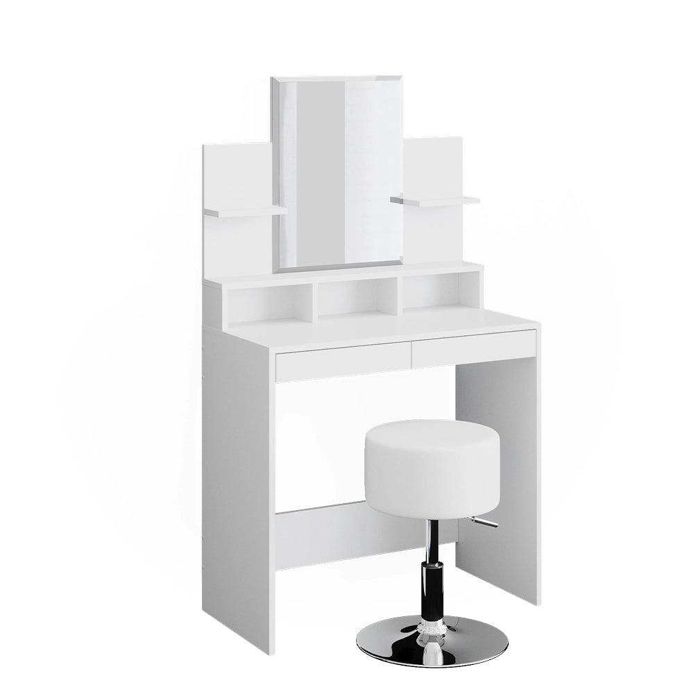 Vicco Tavolo da toeletta Bianco 80 cm con sgabello