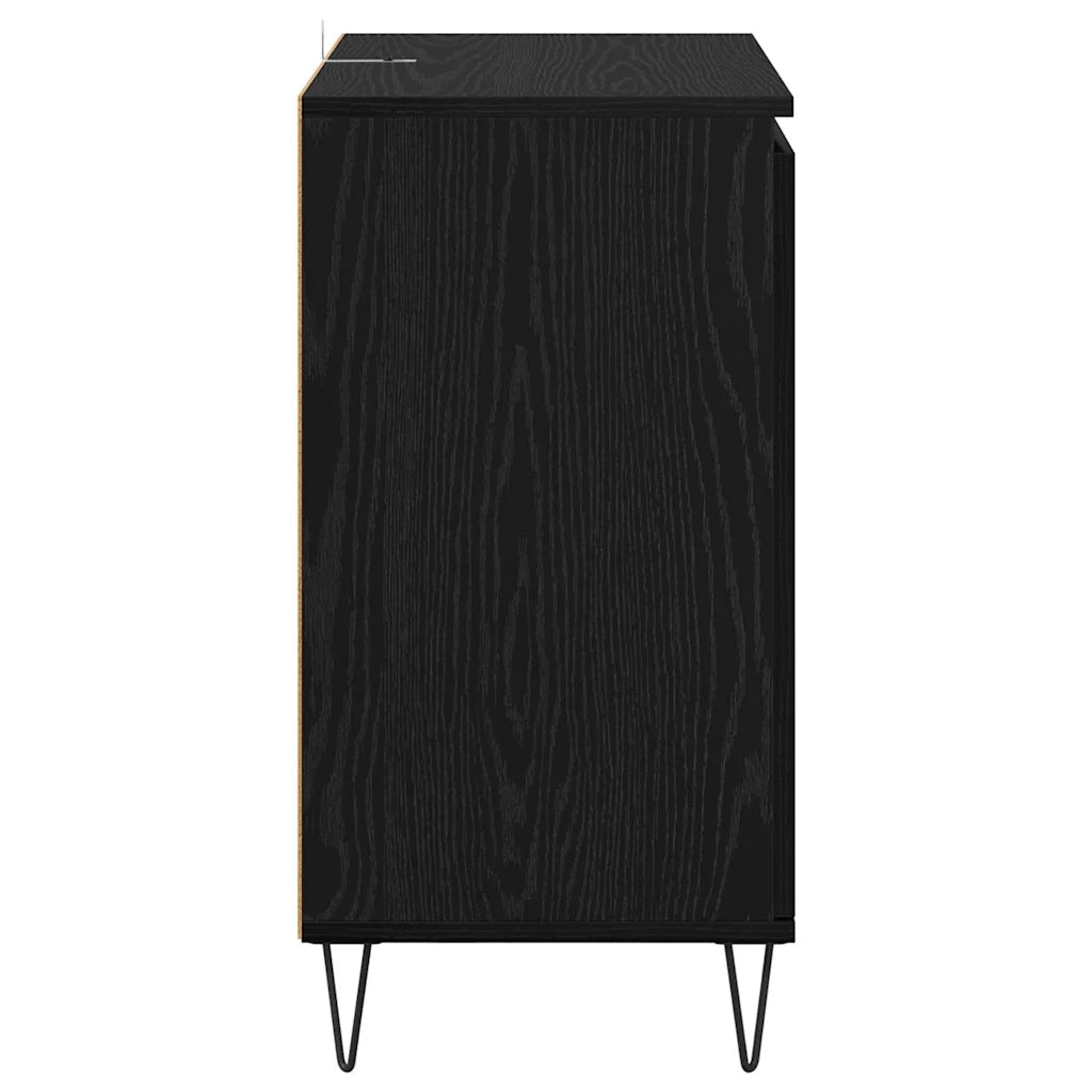 Credenza-Buffet-Armadio da cucina Rovere Nero 60 x 35 x 70 cm Legno multistrato 736438