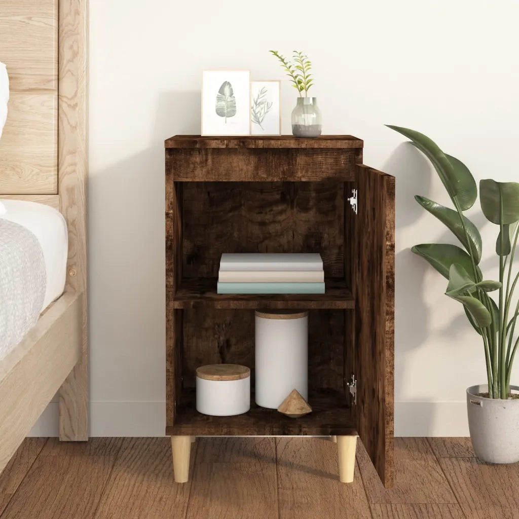 Comodino Rovere Fumo 40x35x70 cm Legno Multistratocod mxl 103437