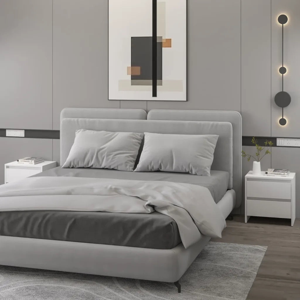 Comodino | Armadio da Notte | Mobiletto da notte Bianco 45x34,5x44,5 cm in Legno Ingegnerizzato