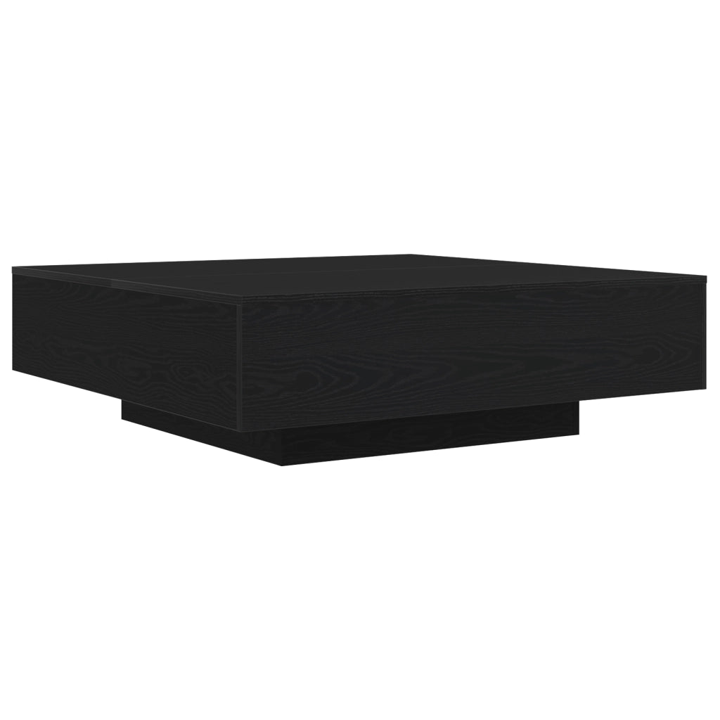 Tavolino da caffÃ¨  con luci LED Rovere Nero 100x100x31 cm