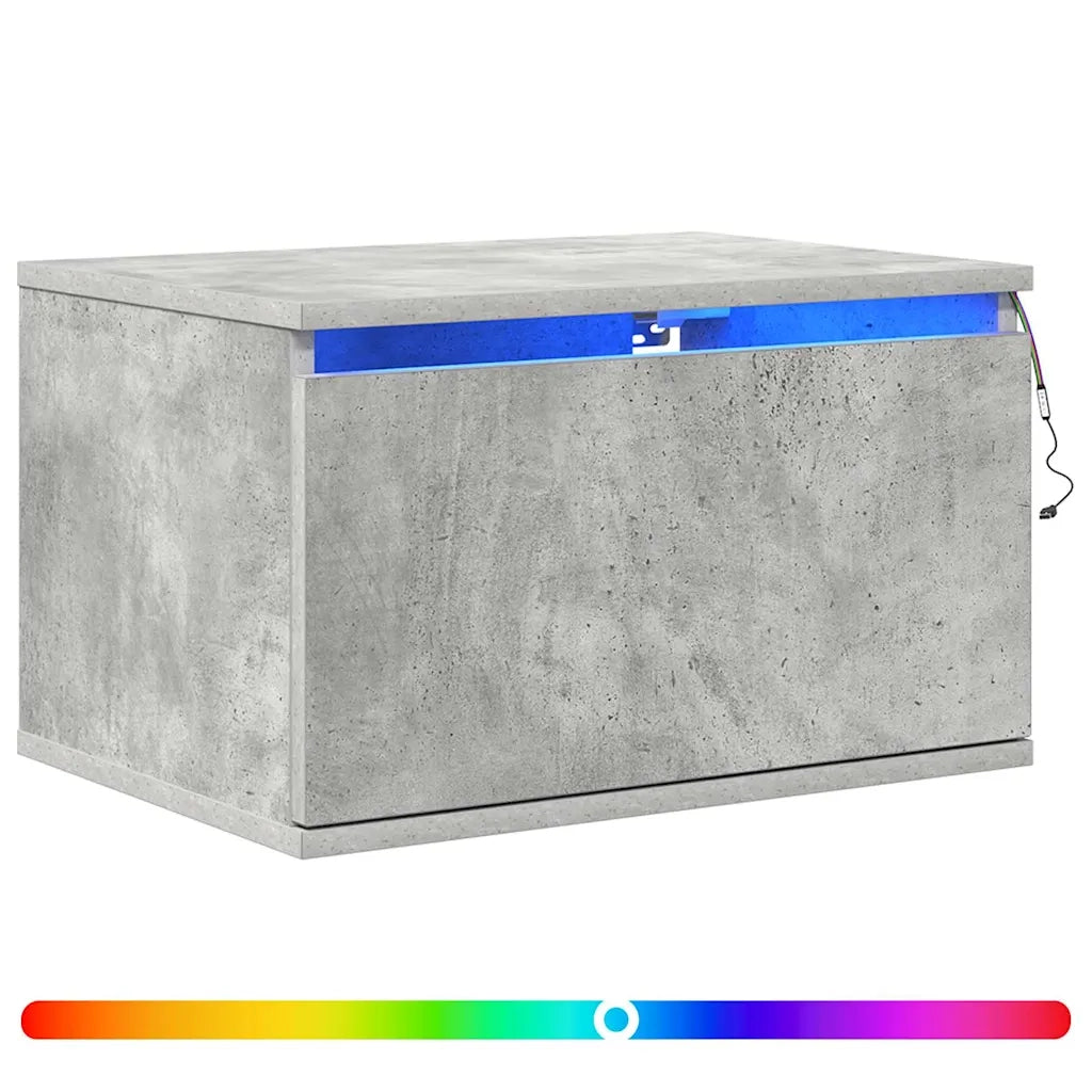Comodino a Parete con Luci LED Grigio Cementocod mxl 85002