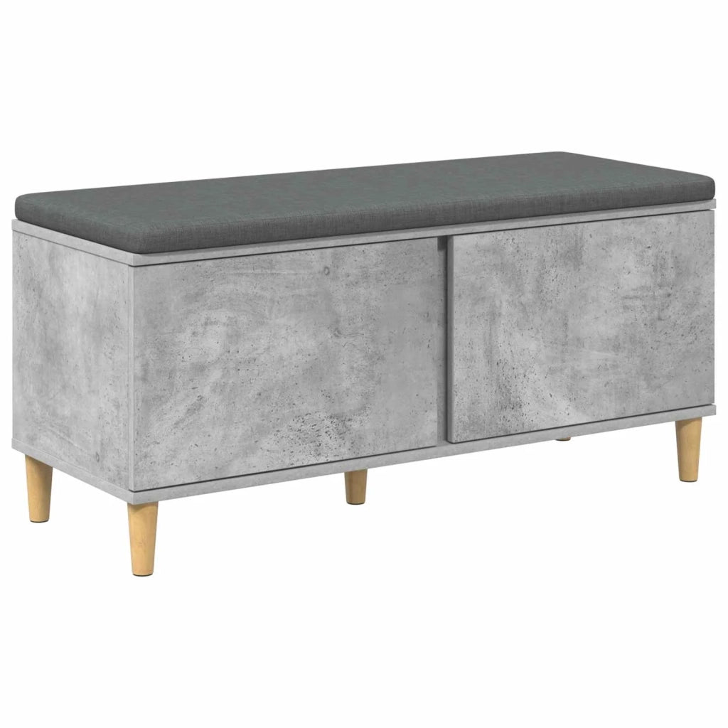 Panca per ingresso con cuscino Grigio Cemento 100 x 38 x 46 cm