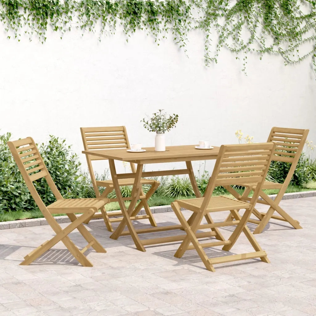 Sedie Giardino Pieghevoli 4 pz | Sedie da Esterno 48,5x61,5x87 cm Massello Acacia