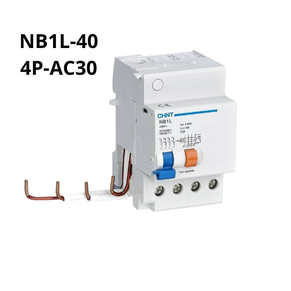 Chint blocco differenziale 4 poli 40a 30ma serie nb1l-40 per nb1-63 *** tipo di differenziale tipo ac, confezione 1