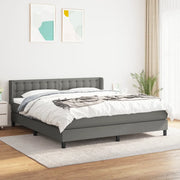 Giroletto a Molle con Materasso Grigio Scuro 180x200 cm Tessuto 3130050
