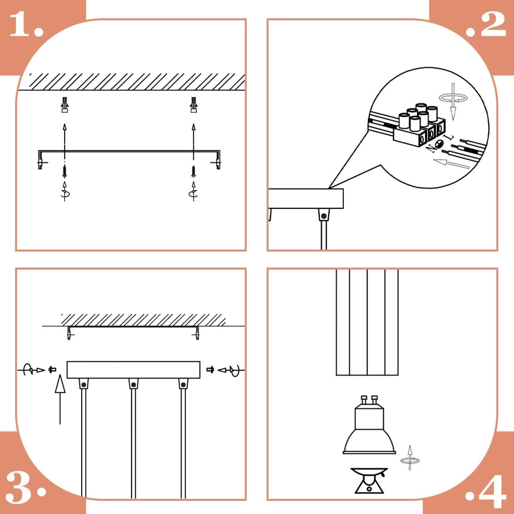 Lampada a sospensione ZMH metallo nero diametro 20 cm 3 attacchi GU10 stile industriale per sala da pranzo e soggiorno