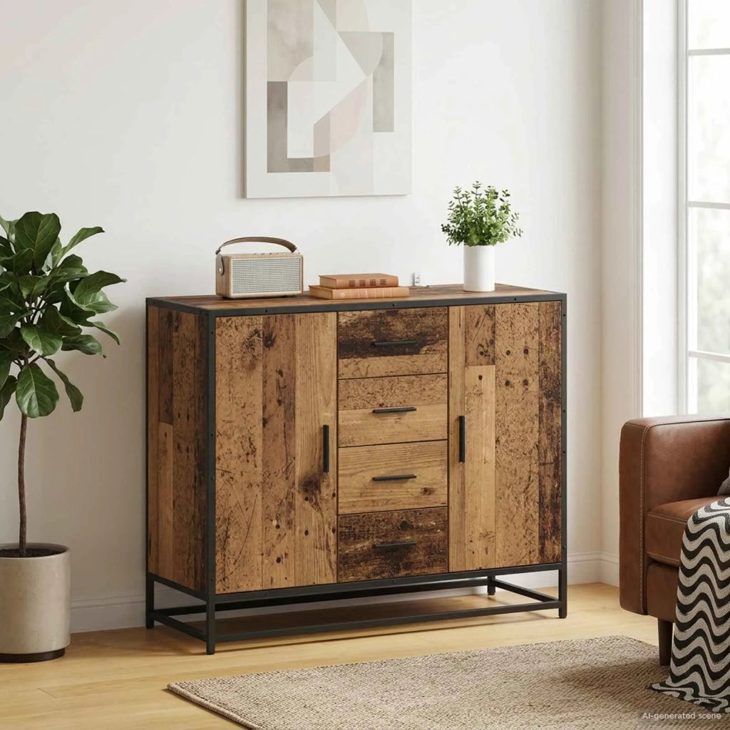 Credenza Legno antico 92 x 35 x 76 cm Legno ingegnerizzato 3439156