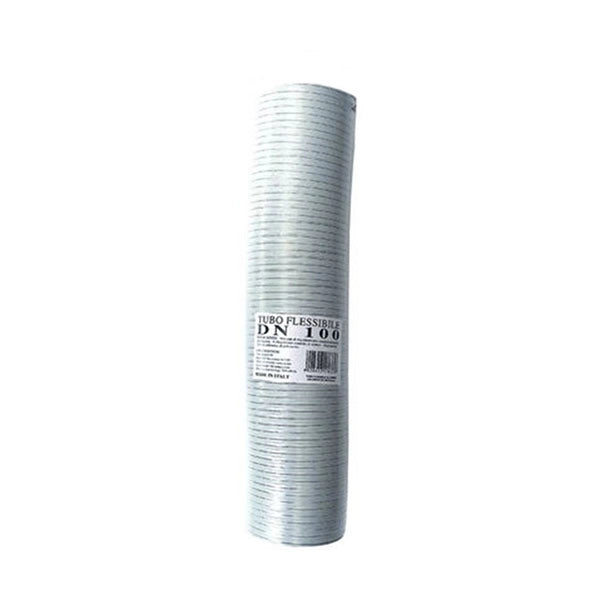 Tubo fumi flessibile estensibile alluminio BIANCO 50 mm da 1 a 3 mt