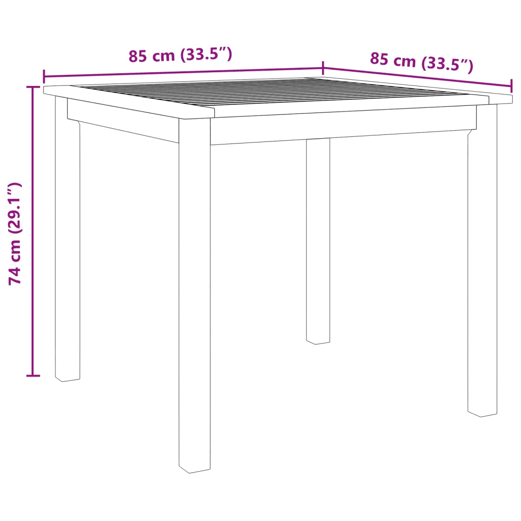 Set da Pranzo per Giardino 5 pz 85x85x74 cm in Legno Massello di Acacia 3295261