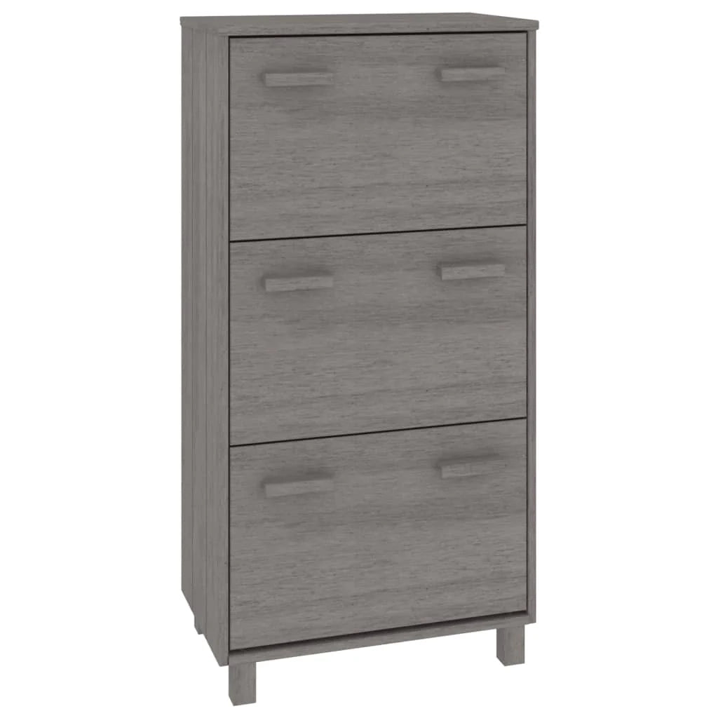 Scarpiera mobile contenitore per scarpe mobile per ingresso/corridoio/soggiorno colore chiaro 59,5 x 35 x 117 cm pino massiccio grigio 02_0021862