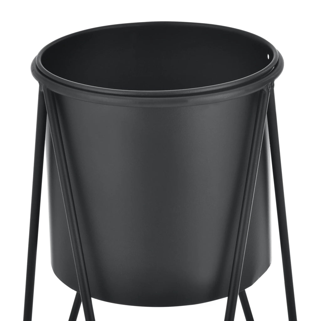 Set di 2 supporti per piante fioriera vaso per fiori fioriera vaso metallo nero 03_0006042/2