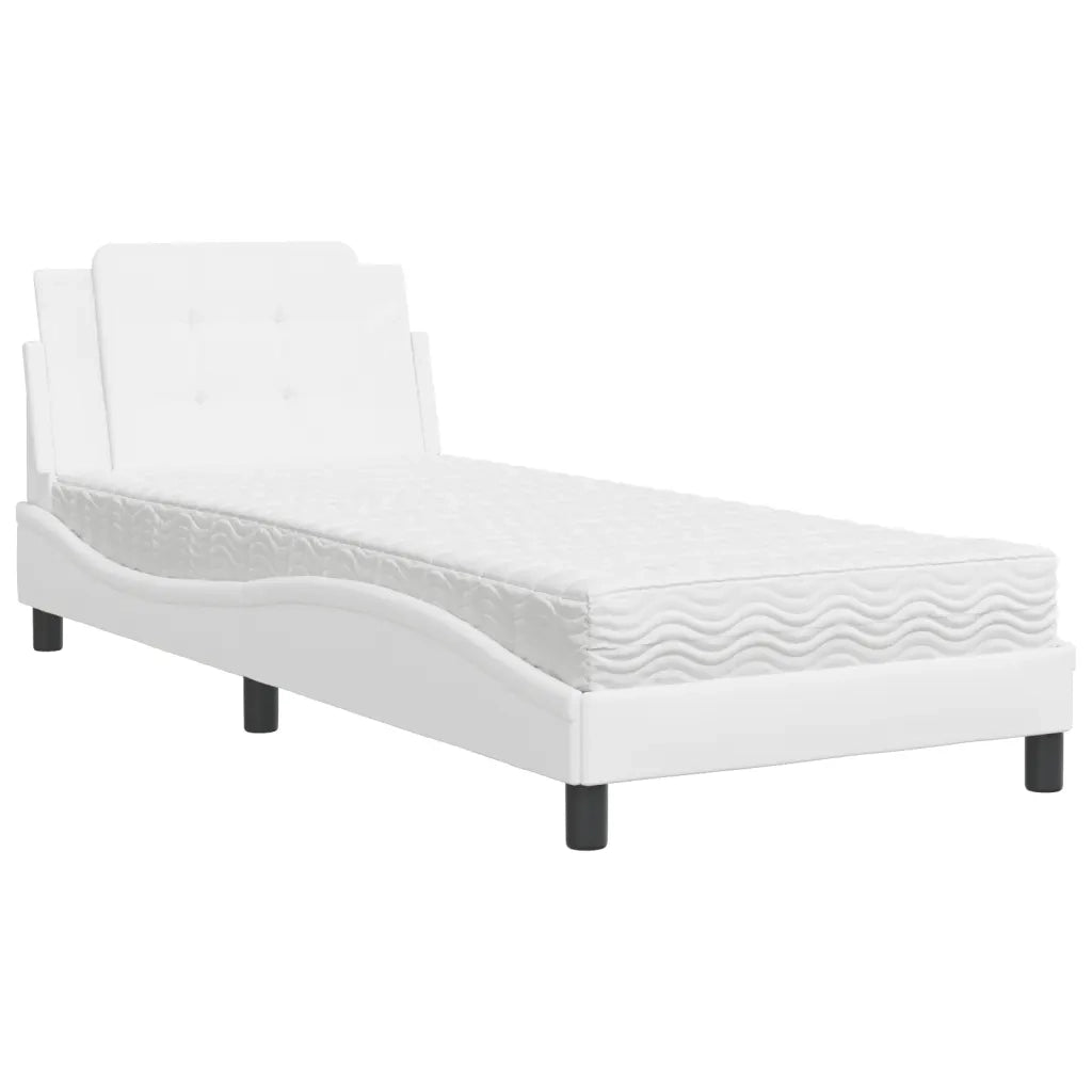 Giroletto senza Materasso Zadar Bianco 90x190 cm in Similpelle
