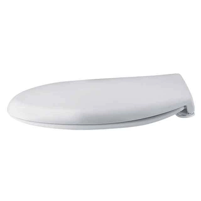 Sedile WC universale bianco con cerniere INOX - mod. BOXER