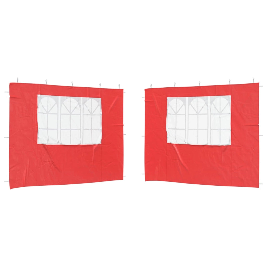 Parete per tenda da festa 2 pcs 300 x 195 cm Rosso PE e Acciaio