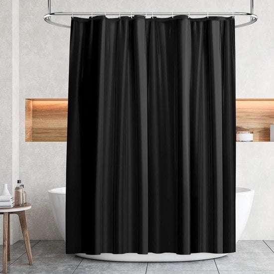 Douchegordijn Antischiummoso - Impermeabile - 1 pezzo - nero - PEVA - 180 x 180 cm