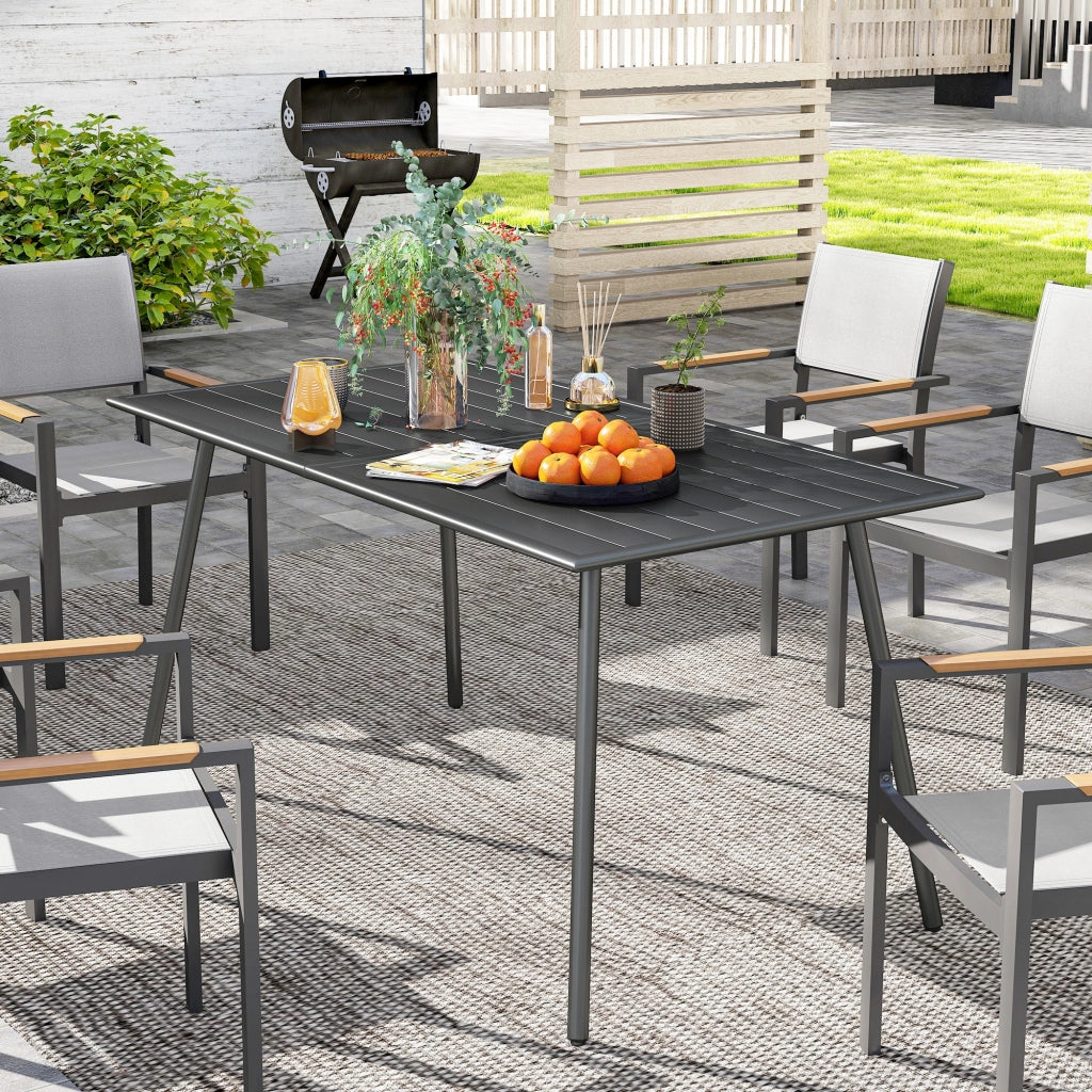 Tavolo da pranzo per giardino ¨C zephmum ¨C 150x80x74 cm, grigio
