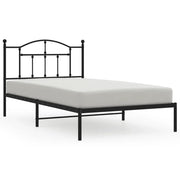 Letto singolo | Letto per adulti | Giroletto con Testiera in Metallo Nero 107x203 cm