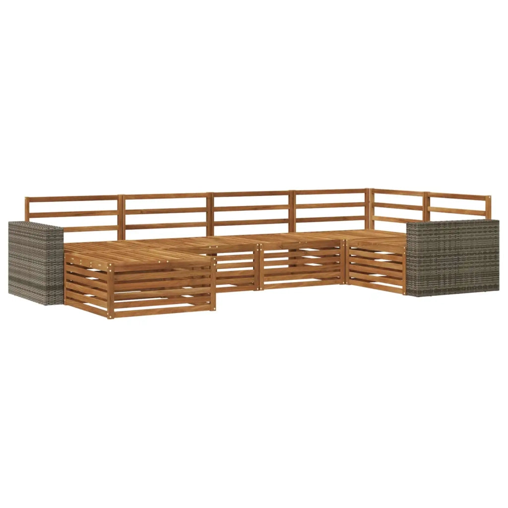 Set di divani da esterno 6 pz Naturale 3383577