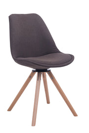Sedia ospite Troyes Girevole Tessuto Rotondo grigio scuro,natura